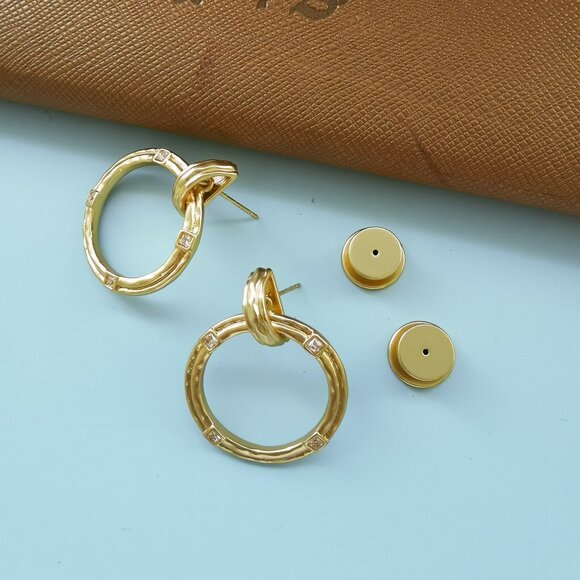 Astor Doorknocker - Julie Vos 24K gold plate Hoop Earrings - Picture 4 of 4